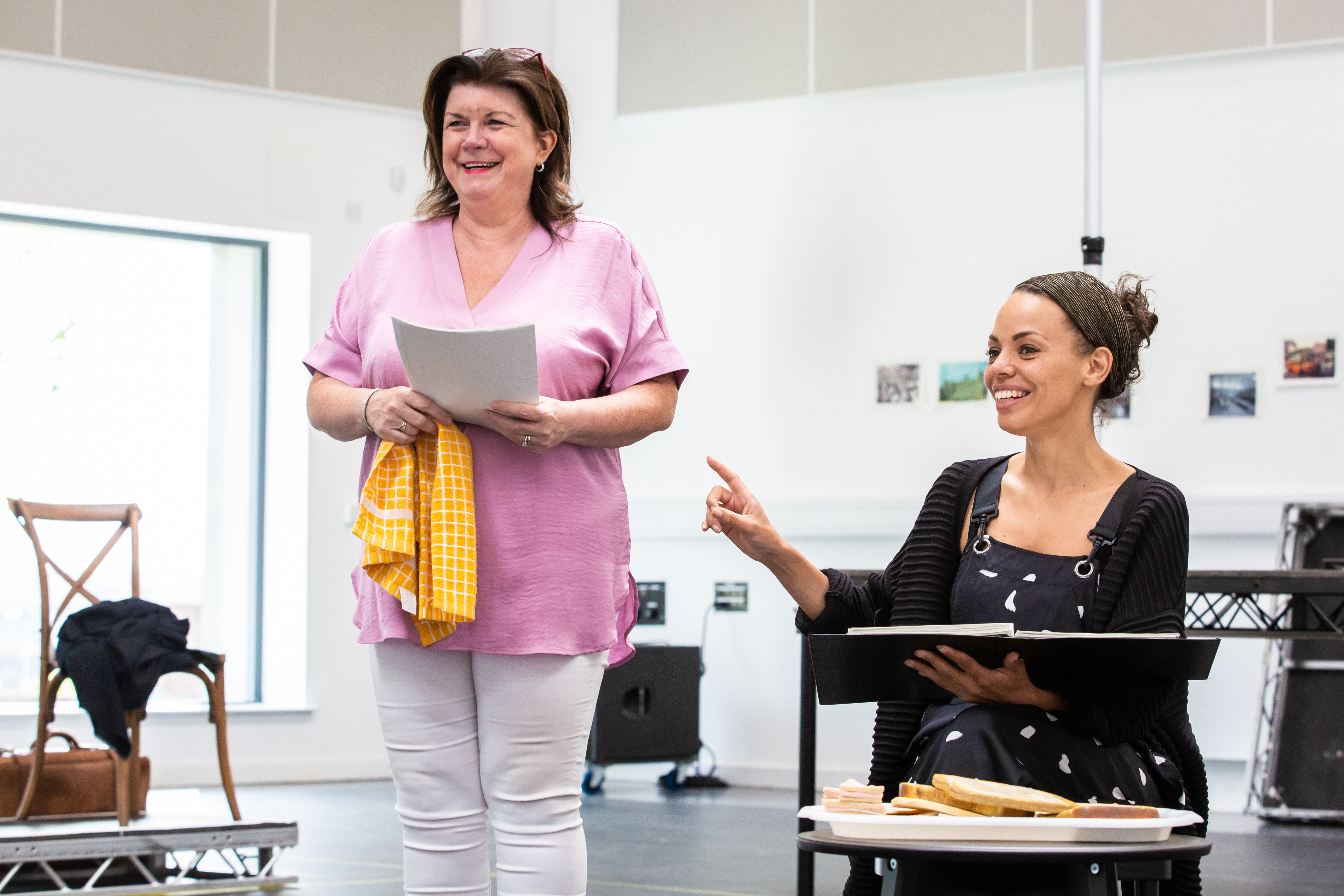 Elaine C Smith with Sadie Frost during rehearsals of Red Dust Road