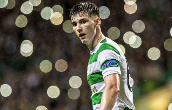 Kieran Tierney in action for Celtic