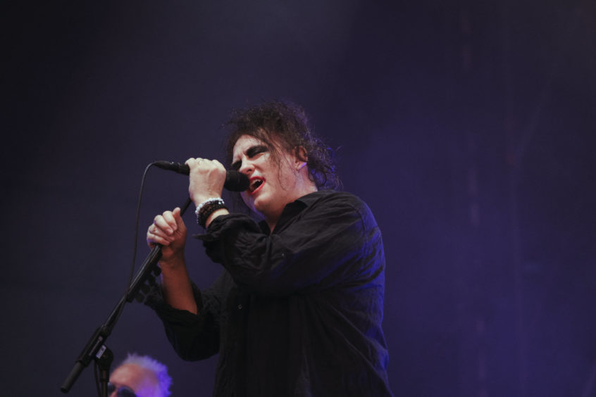 The Cure on stage in Bellahouston Park