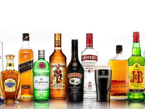 An array of leading drinks brands by Diaego.