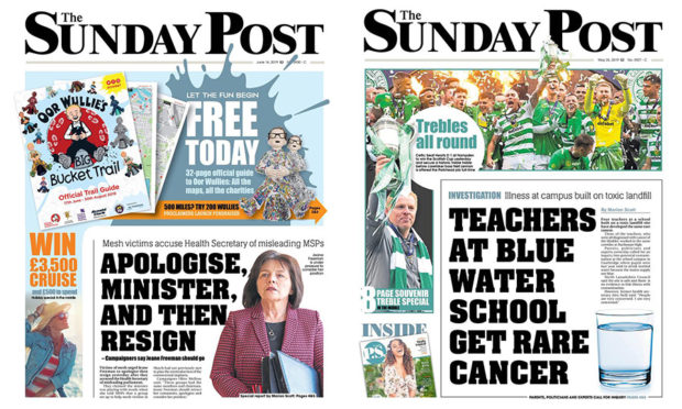 Our front pages on mesh and blue water