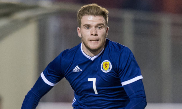 Chris Cadden in action for Scotland U21s