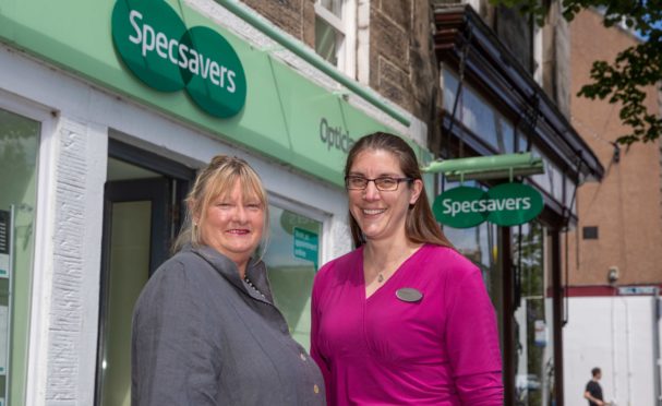 Optometrist Kirsty Bidgood and Alison Wright at Specsavers St Andrews