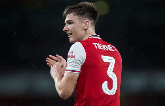 Kieran Tierney making his Arsenal debut