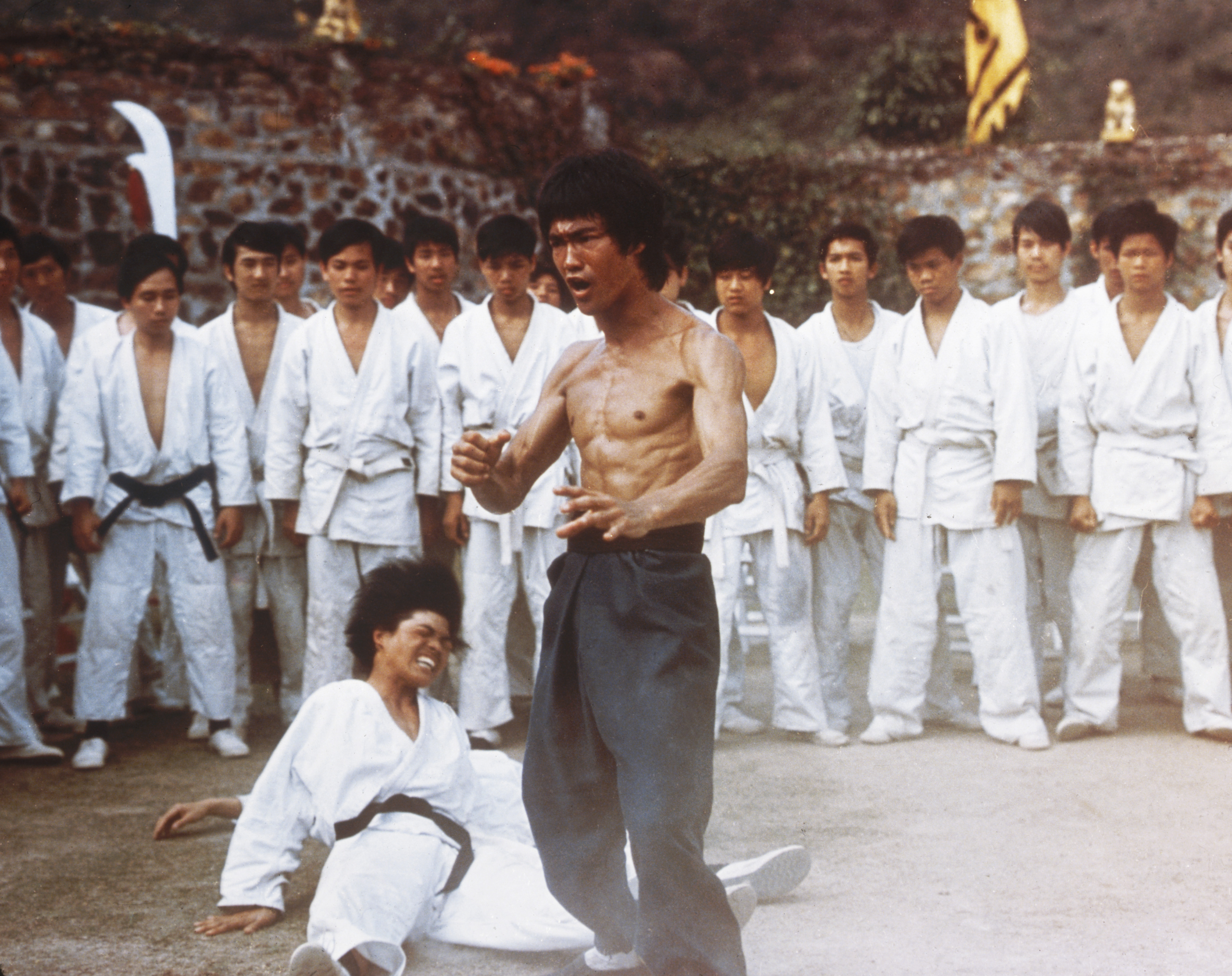 Chinese-American martial arts exponent Bruce Lee (1940 - 1973), in a still from the film 'Enter The Dragon', directed by Robert Crouse for Warner Brothers, 1973.