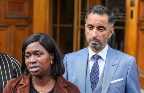 Aamer Anwar with Sheku Bayoh’s sister, Kadi