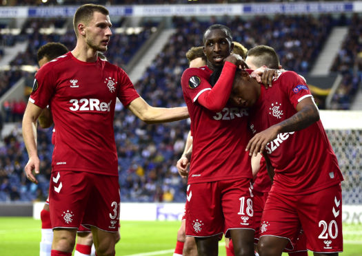 Borna Barisic, left, provided the assist for Rangers' goal