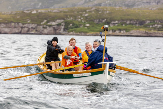 Lorraine rowing the Minch