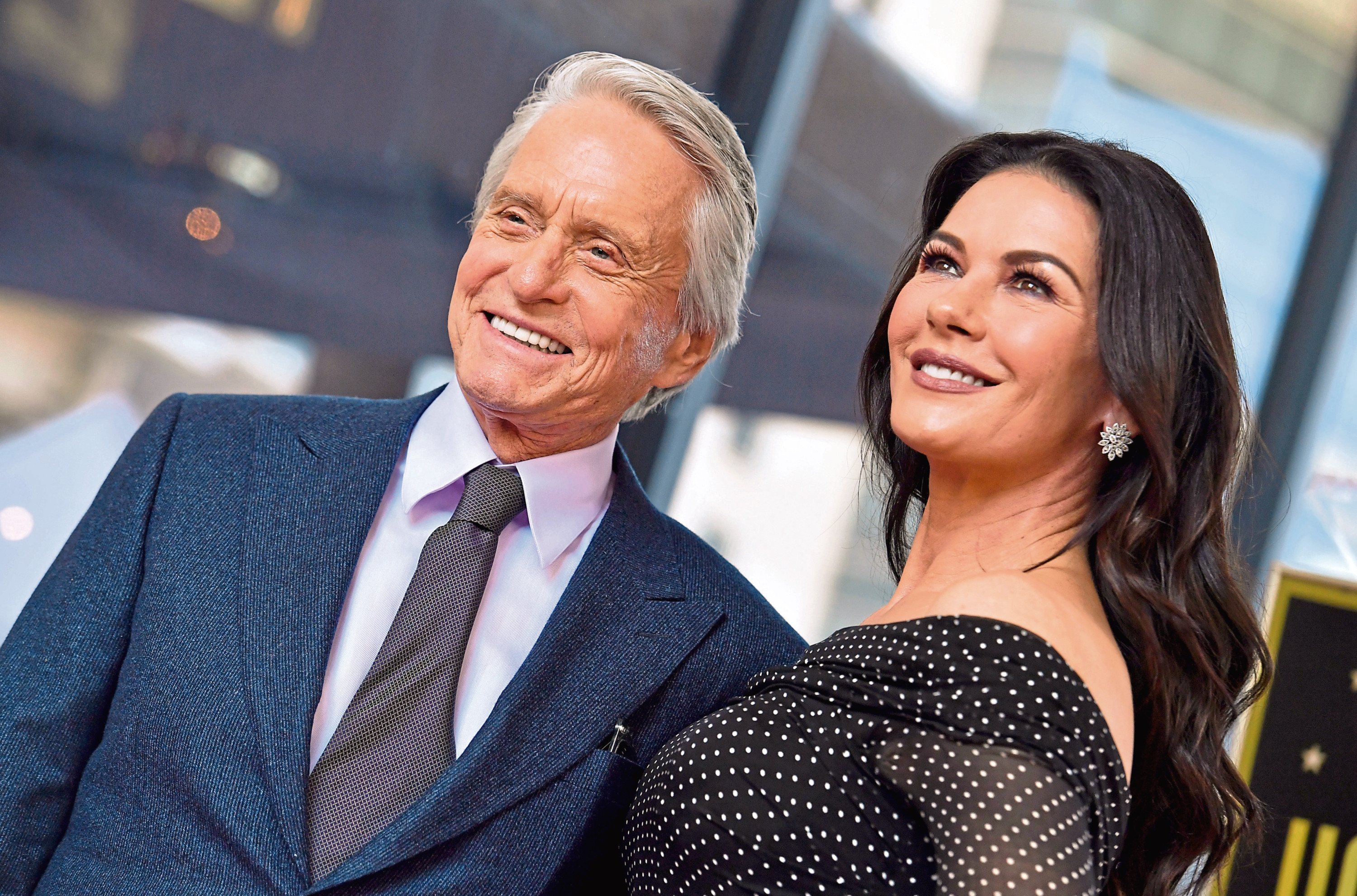 HOLLYWOOD, CA - NOVEMBER 06:  Michael Douglas and Catherine Zeta-Jones attend the ceremony honoring Michael Douglas with star on the Hollywood Walk of Fame on November 06, 2018 in Hollywood, California.  (Photo by Axelle/Bauer-Griffin/FilmMagic)