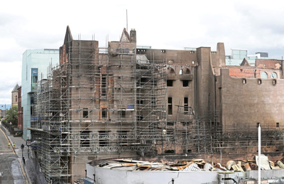 The fire damaged Mackintosh Building