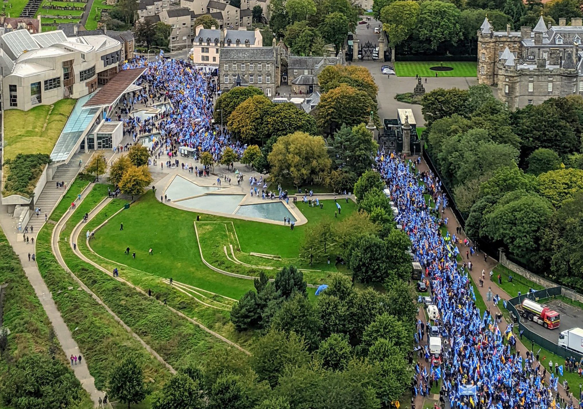 The All Under One banner march in Ediinburgh October 5, 2019.