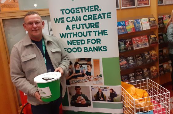 Glasgow foodbank volunteer Thomas at the gig