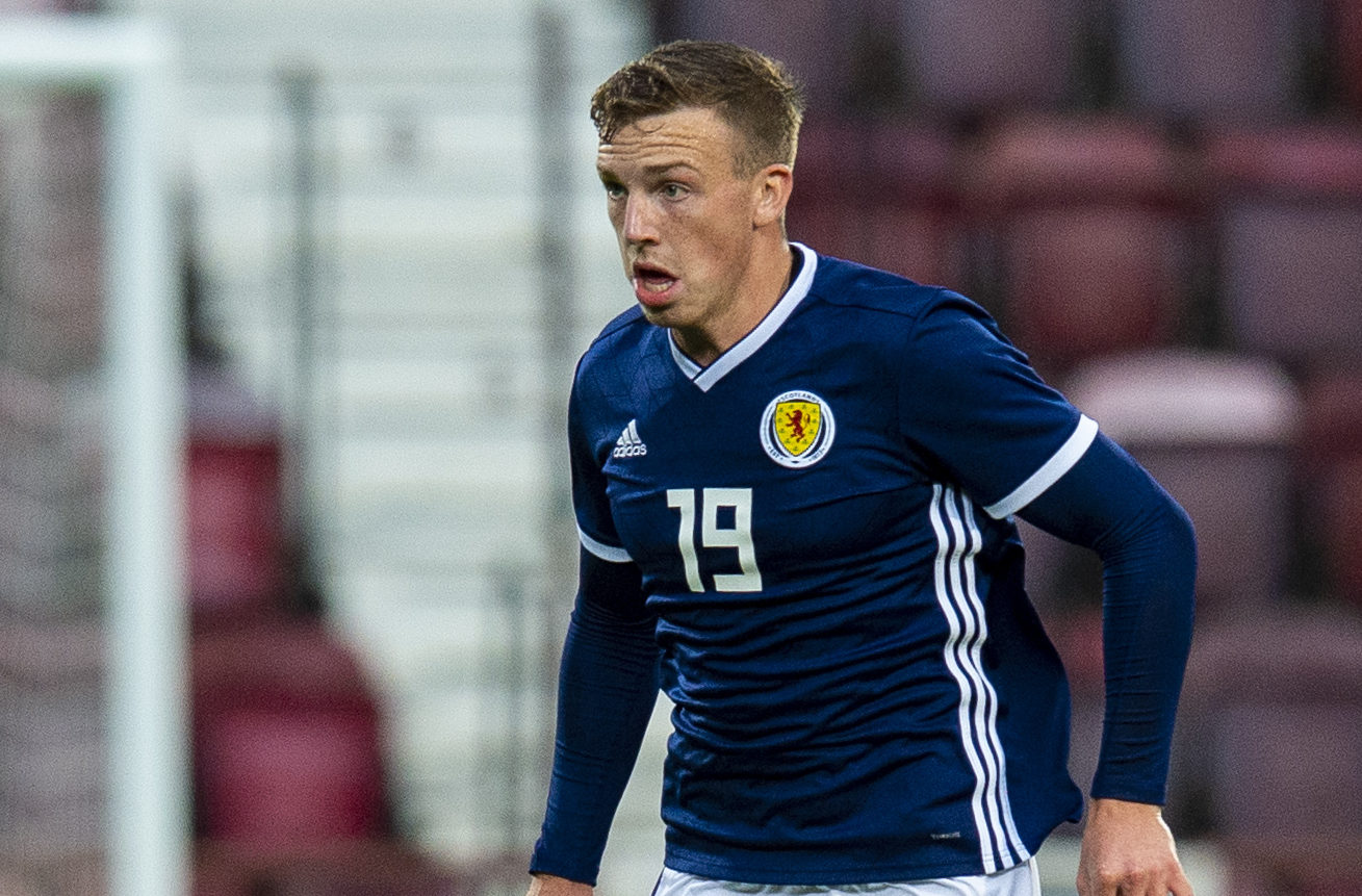 Lewis Ferguson in action for Scotland under-21s