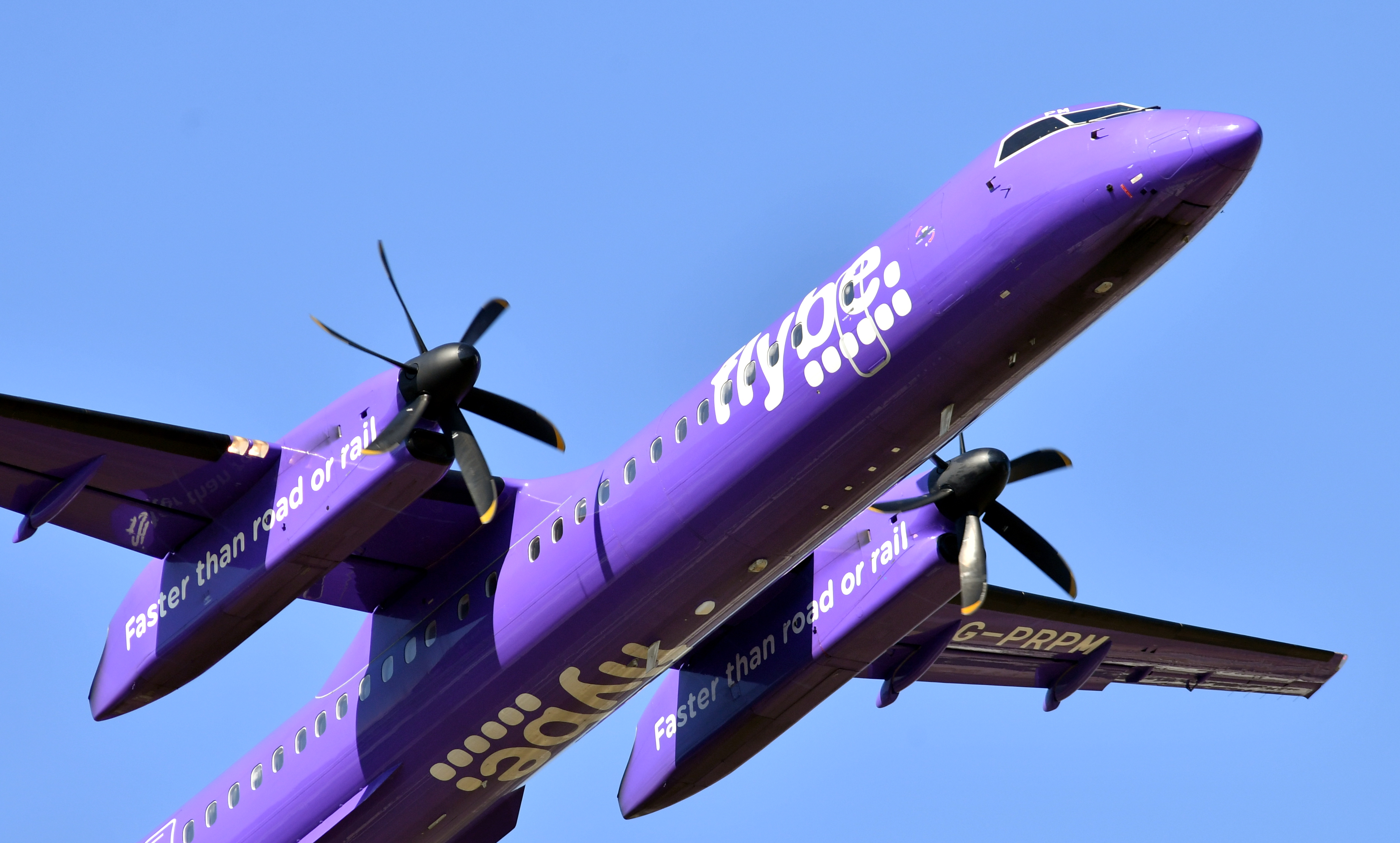 A FlyBe flight takes off from Aberdeen