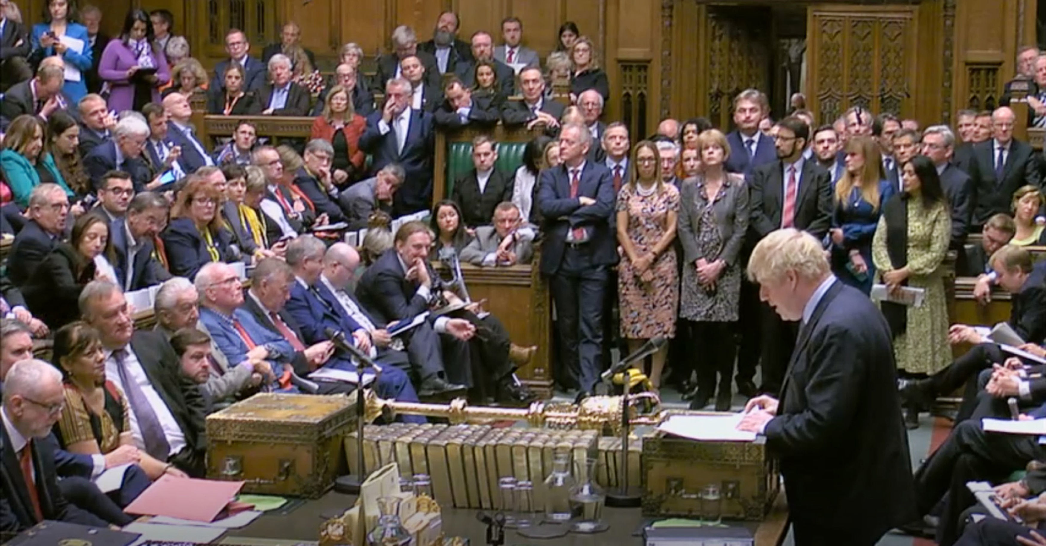 Prime Minister Boris Johnson delivers a statement in the House of Commons
