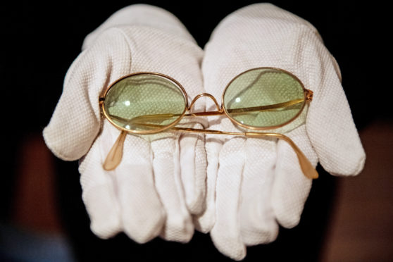 John Lennon's round sunglasses which are estimated to sell for £8,000 when they go up for auction.