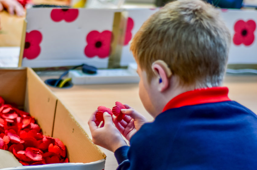 Royal Blind pupils visit Lady Haig's Poppy Factory