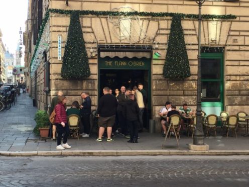 Two men were attacked outside the Flann O’Brien pub in Rome (Ronnie Esplin/PA)