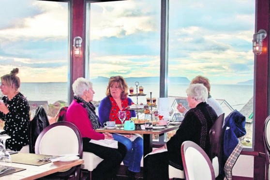 The West Highland Hotel’s Terrace offers delicious and tempting scones and cakes with an equally delicious view to the isles