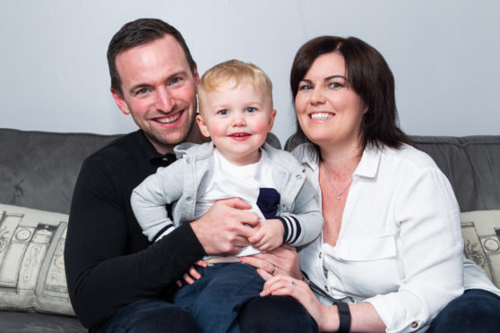Danielle Roseweir with husband Jamie and son Jay.