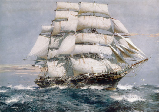 A painting of the Cutty Sark