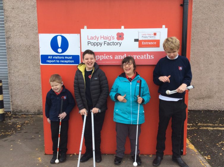 Royal Blind pupils visit Lady Haig's Poppy Factory