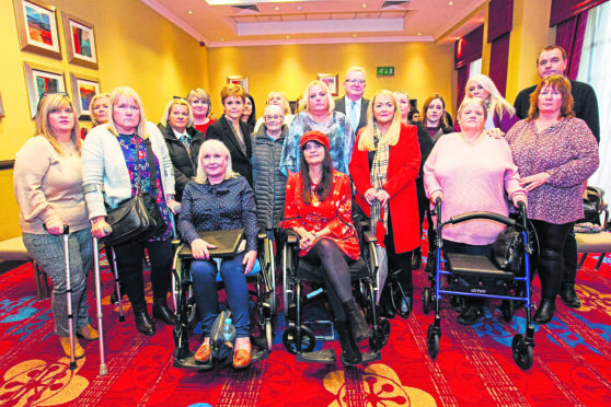 First Minister Nicola Sturgeon meeting with Mesh women at the Marriott Hotel in Glasgow.