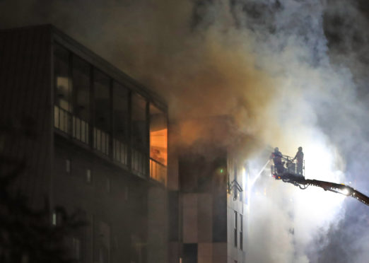 Fire fighters at the scene of the blaze