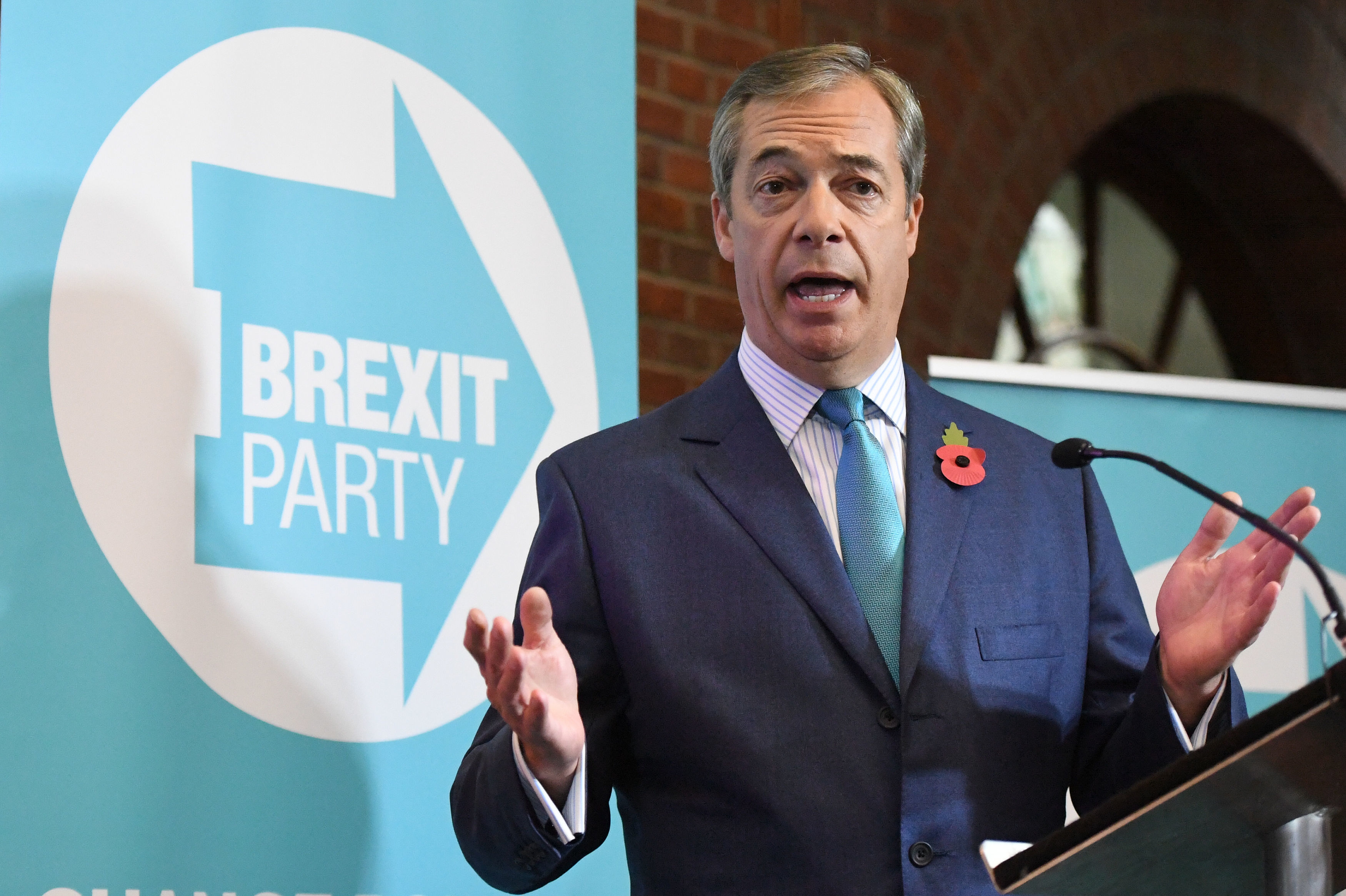 Nigel Farage at the Brexit Party's General Election campaign launch