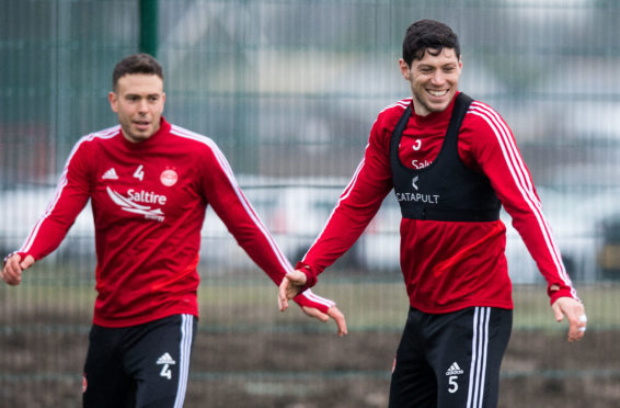 Scott McKenna training alongside Andy Considine