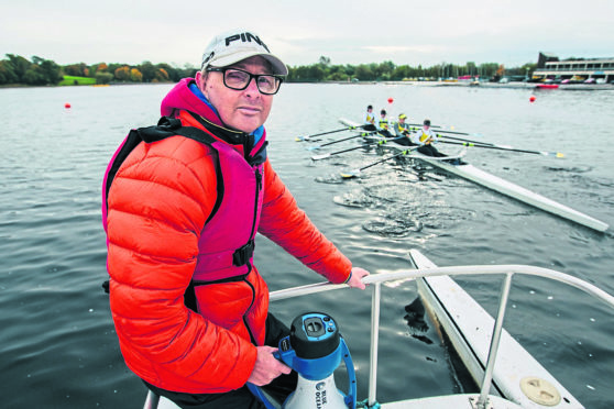 Blind rowing coach, Colin Simpson, along with his father, Gordon Simpson, who is the man responsible for getting Olympian Katherine Grainger into the sport. Colin is rowing coach for Heriott Watt University - they train at Strathclyde Park, near Hamilton.