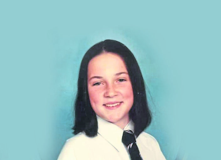 Domestic violence victim Joanne Gallacher aged 13 as a pupil at St Andrew’s School in East Kilbride.