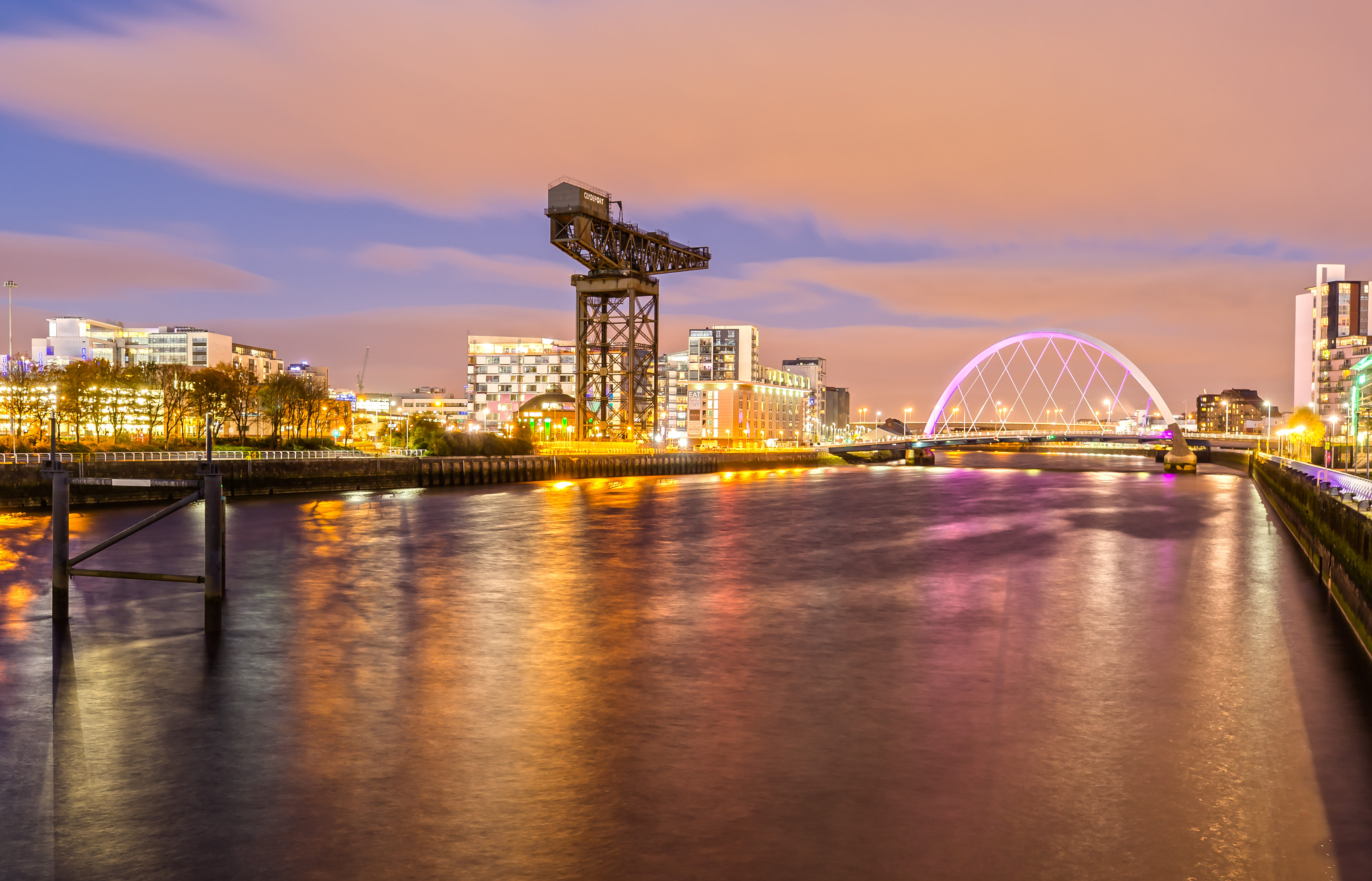 Glasgow skyline at night. The city has been found to be the best place to be a home seller currently as the market booms.