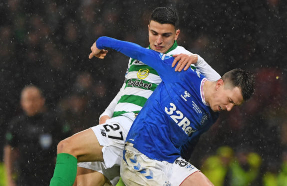 Mohamed Elyounoussi tangles with Ryan Jack last Sunday