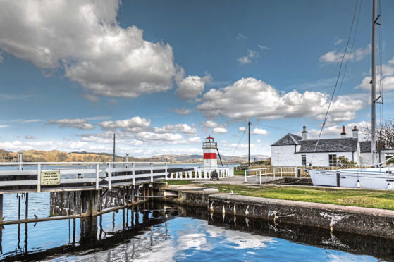 The Crinan Canal, which connects to Ardrishaig in Argyll and Bute