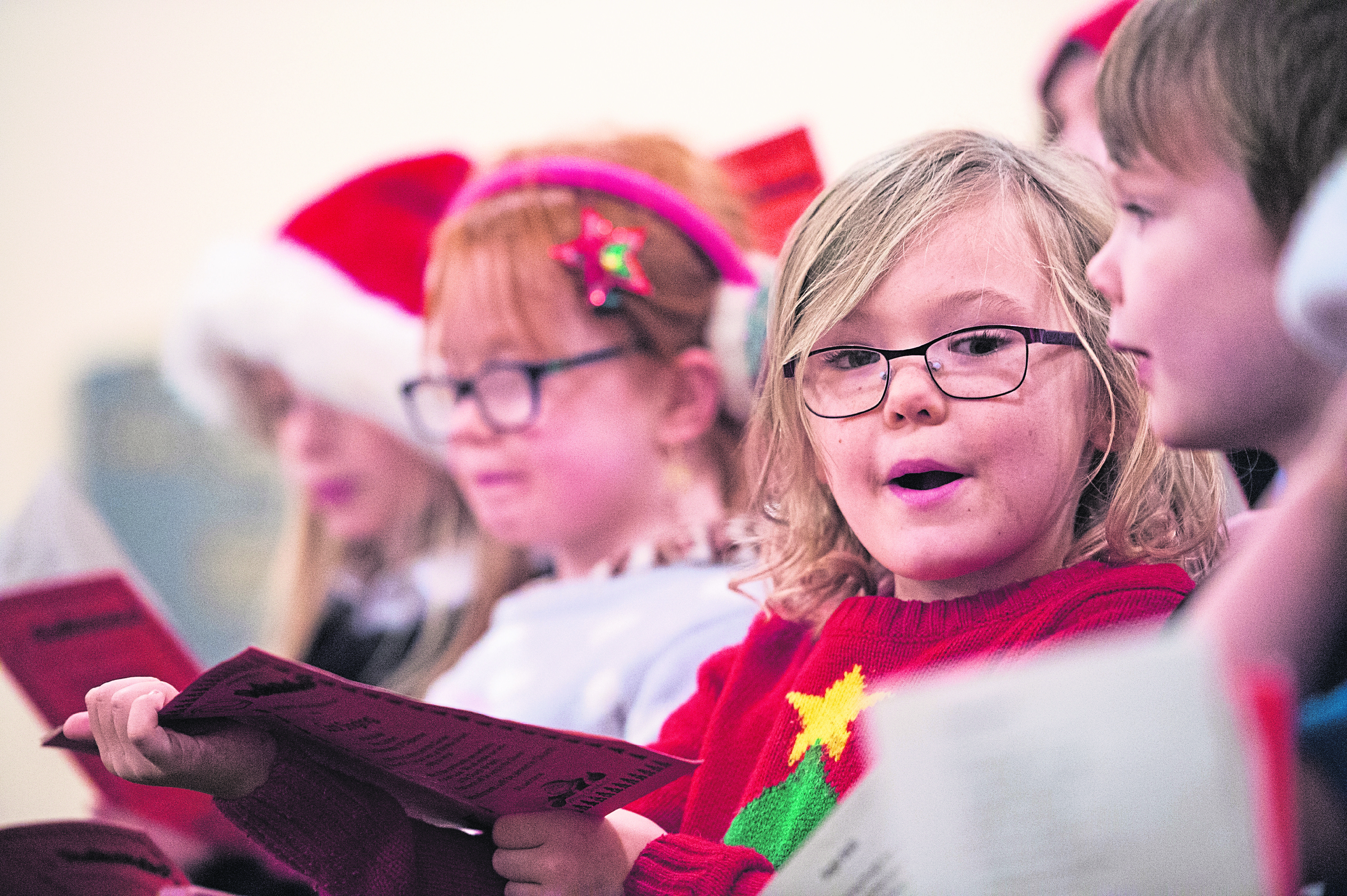 Pupils ranging from P1 to P6 from Lumsden School in Lumsden, Aberdeenshire are pictured, (ahem) 'singing' Christmas Carols around various parts of the village and even at an elderley lady's house, much to her delight.