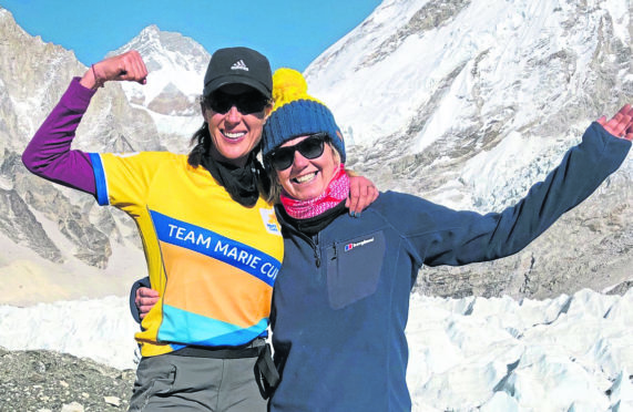 Petra McMillan, left, 46, Marie Curie patron, Dundee