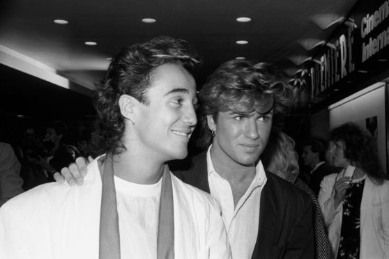 Wham's Andrew Ridgeley and George Michael (right)