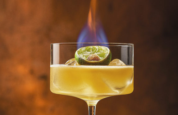 Flaming Sidecar cocktail