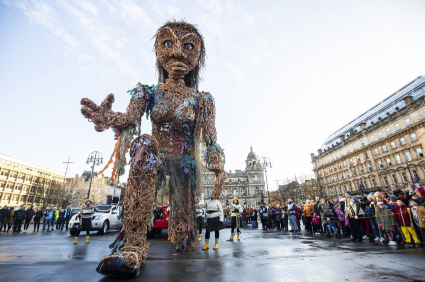 Storm in Glasgow's George Square