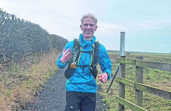 Kristian Delacour running across the country last week