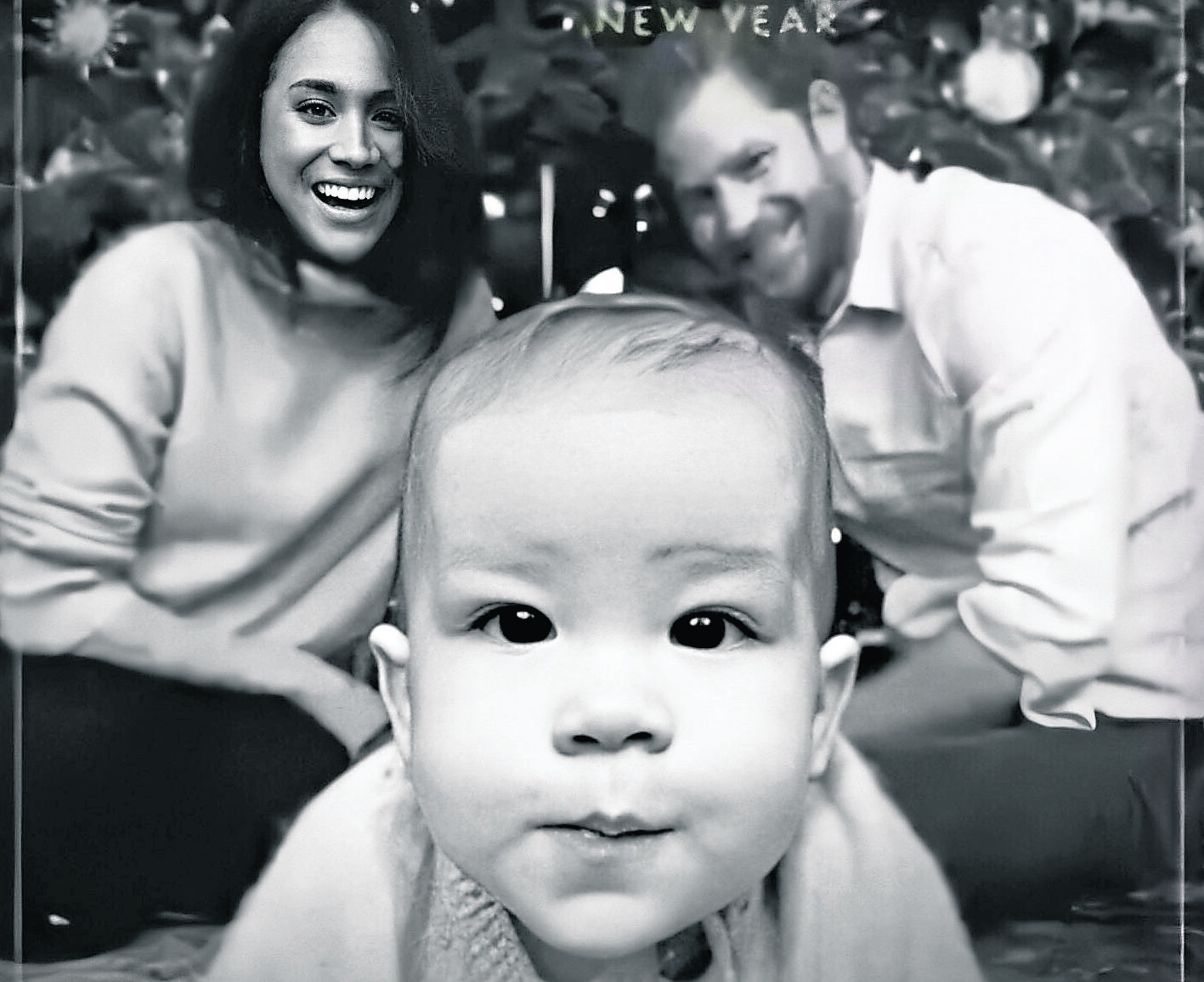 The 2019 Christmas card of the Duke and Duchess of Sussex with their baby son, Archie Harrison Mountbatten-Windsor.
