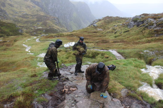 Path being built in the  Angus Glens