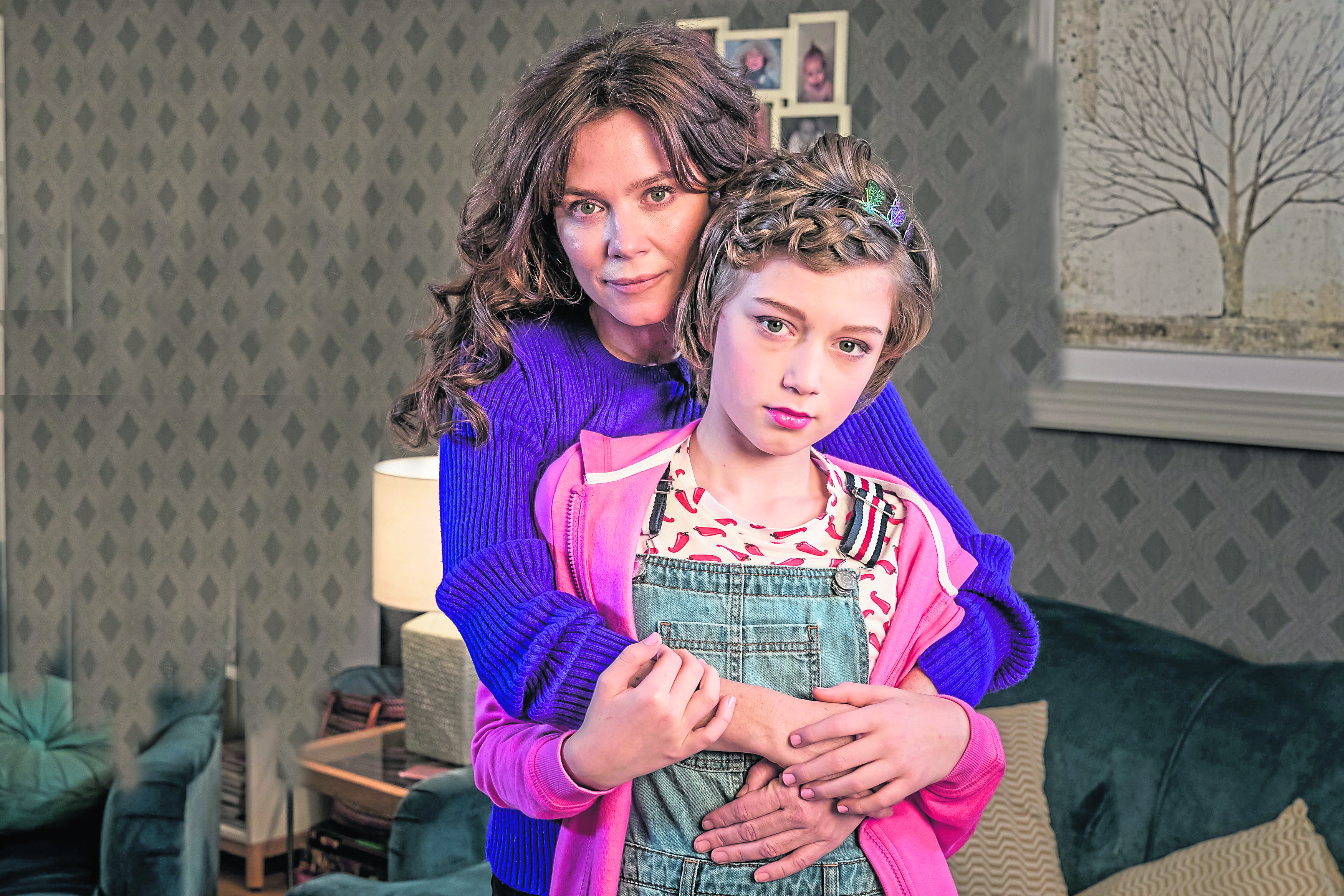 Anna Friel as Vicky Duffy and Callum Booth-Ford as Max in Butterfly, an ITV drama about Max who identified as transgender from a young age.