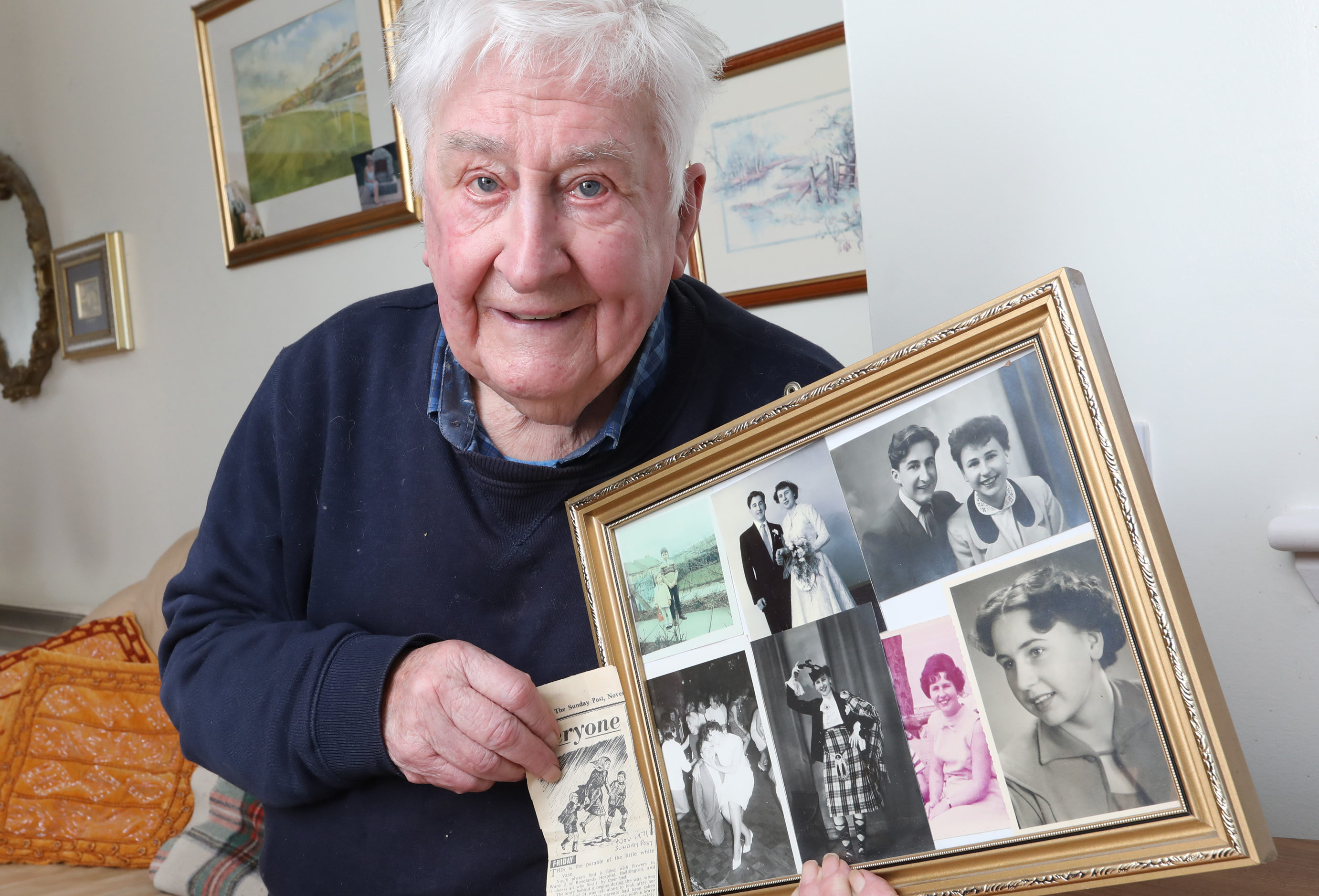 Tom Wilson, now aged 90, at home in Musselburgh