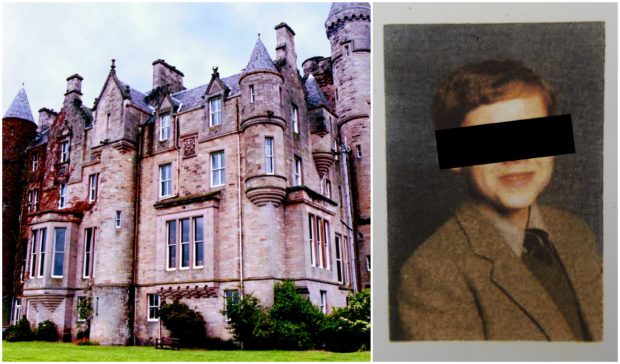 Sexual abuse survivor Tom Davis as a pupil at Queen Victoria School in Dunblane, left