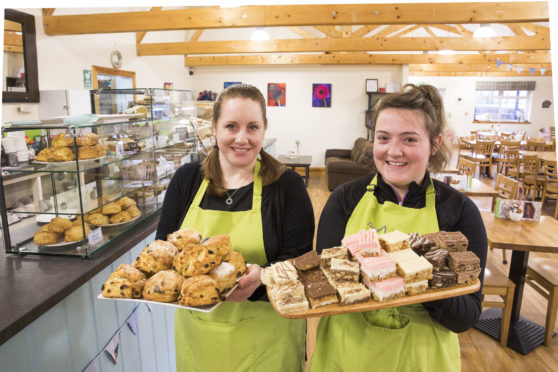 Linda Hannah and Meg Ross leave Scone Spy spoiled for choice with a mouthwatering selection of goodies in Overton Farm’s cafe