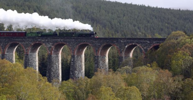 The Flying Scotsman on the Perth to Inverness railway