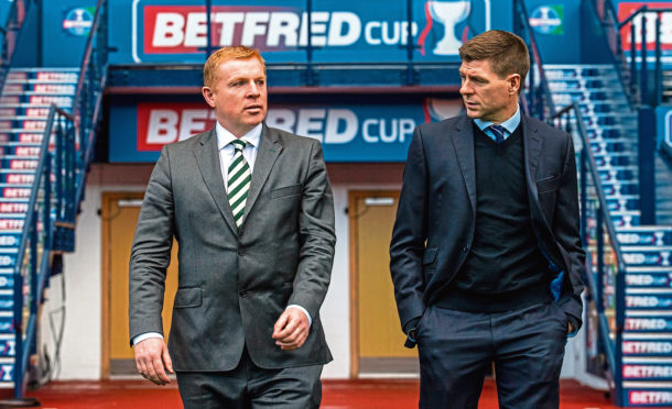 Neil Lennon and Steven Gerrard