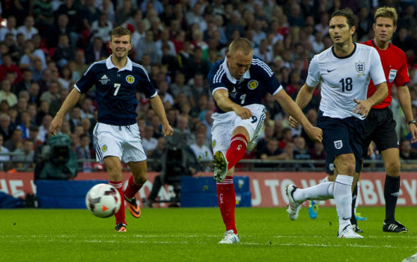 Kenny Miller nets against England at Hampden